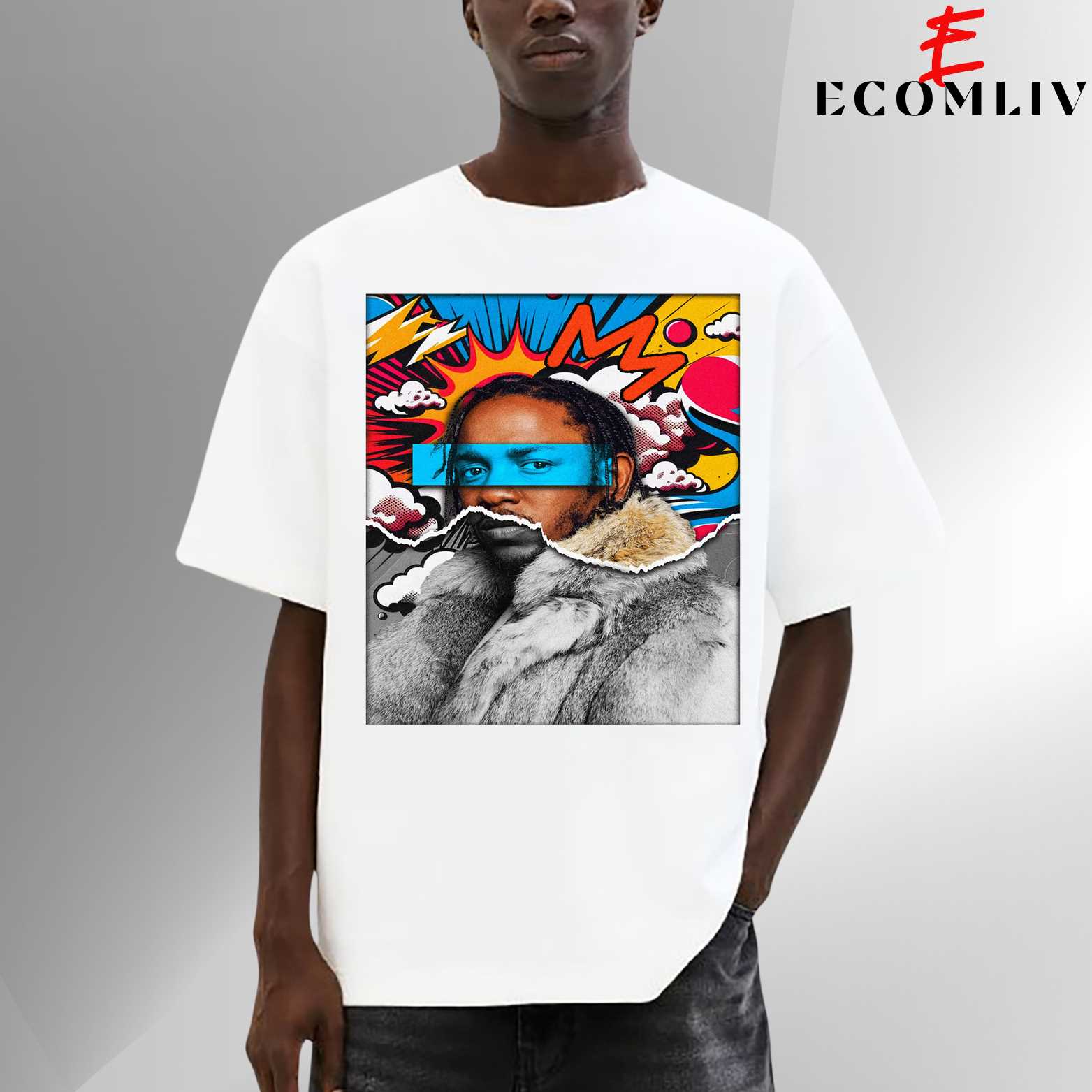 Kendrick Lamar Oversized Tee, Laidback Rap Look T-Shirt
